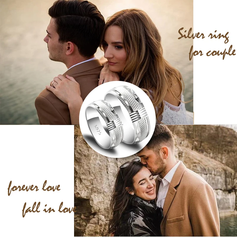 Набор колец для влюбленных мужчин и женщин серебро 925 пробы | Украшения
