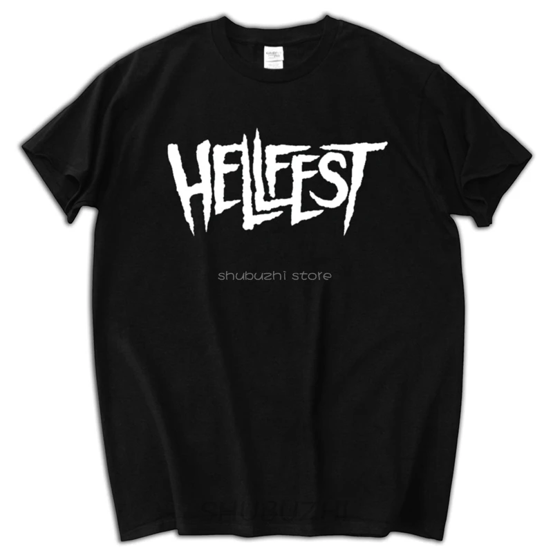 Мужской Забавный подарок Hellfest s m l xl Хлопковая мужская черная футболка с