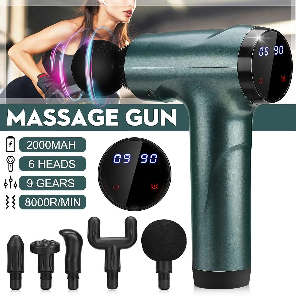 

High frequency Massage gun Rechargeable muscle relax body relaxation Electric massager with portable bag for fitness Pain Relief