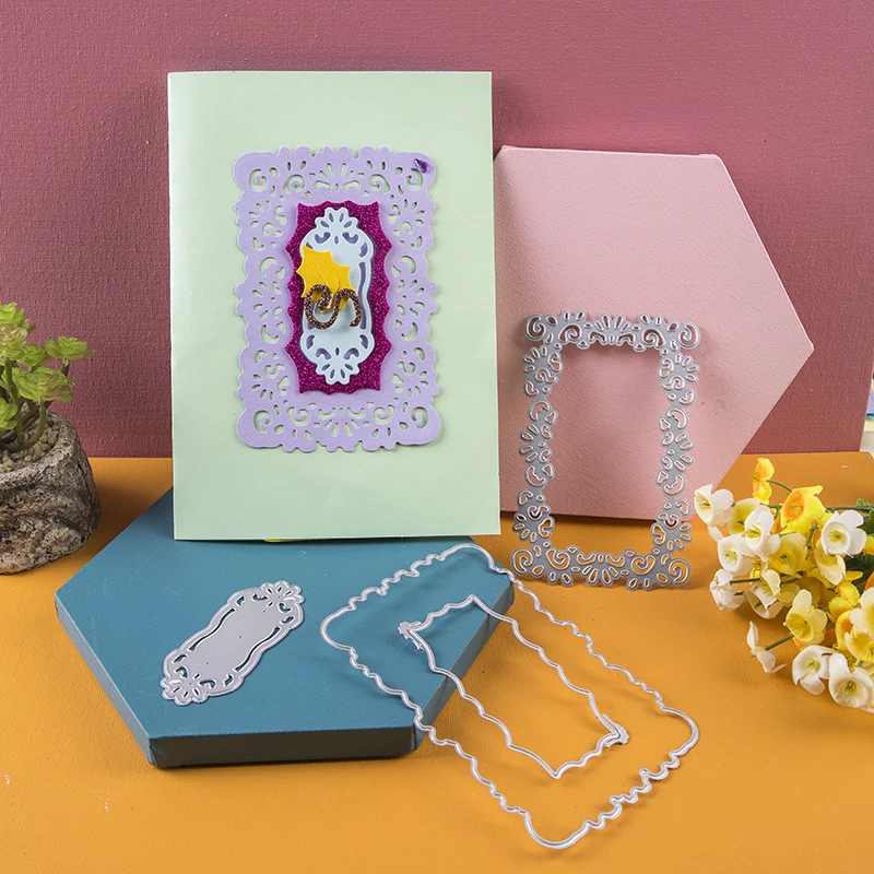 Кружевной полый каркас для резки металла трафареты тиснение карты Скрапбукинг