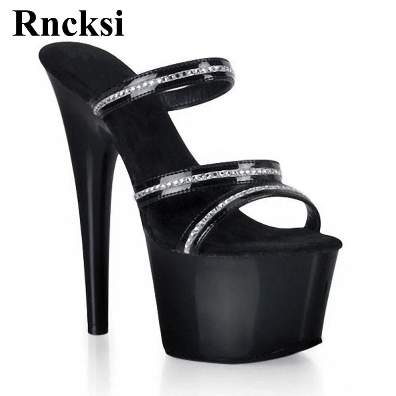 

Rncksi, сексуальные, женские, туфли для танцев на шесте модные туфли на каблуке высотой 17 см размера плюс; Комнатные тапочки; Свадебная вечеринка шлёпанцы для женщин