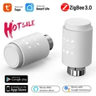 Термостат Tuya ZigBee3.0, привод радиатора, клапан, умный Программируемый Регулятор температуры, от Alexa Google Home, голосовое управление