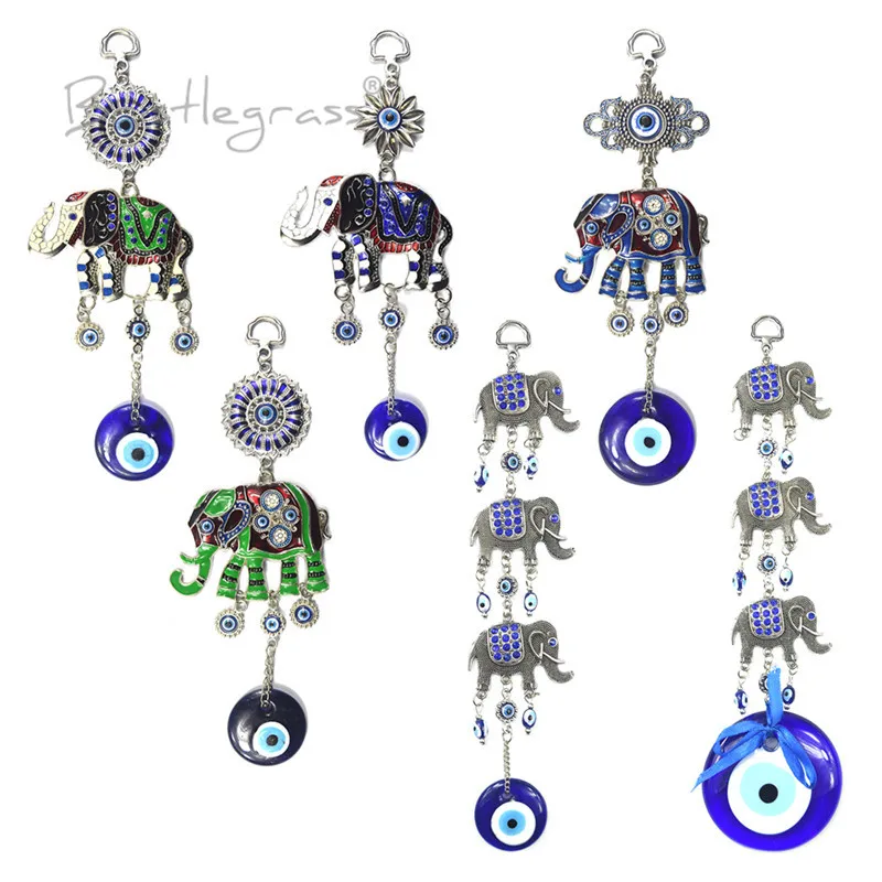 Роза турецкий синий сглаза Стразы слон настенные подвесные амулеты счастливые