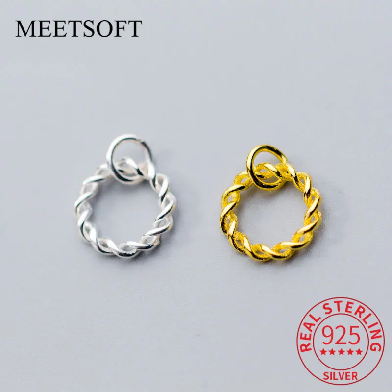 

MEETSOFT, классические круглые амулеты из стерлингового серебра 925 пробы, украшения ручной работы «сделай сам», предотвращающие аллергию, Аксес...