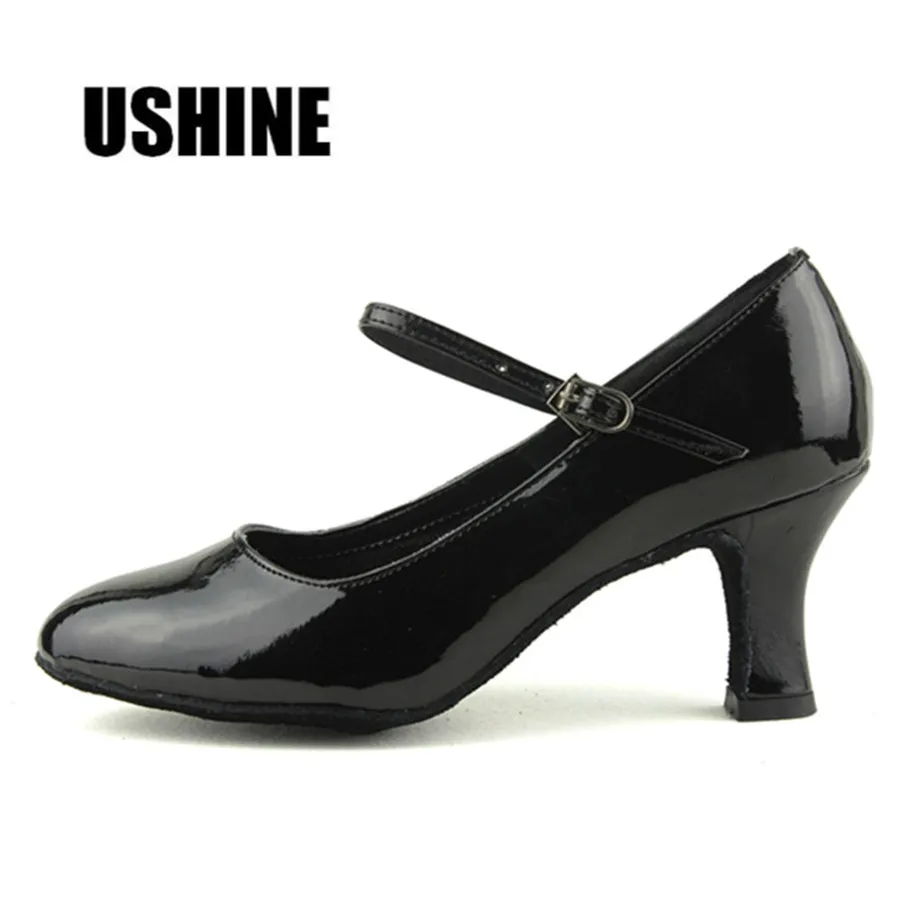 PU Heel 7cm Black Salsa Tango Latin Dance Shoes Woman Zapatos De Baile Latino Mujer Ballroom Dance Shoes