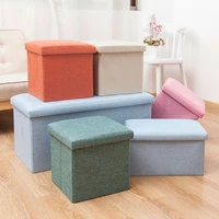 simple home fabric storage stool can sit adult foldable thicken storage box sofa shoe stool multifunctional furniture
