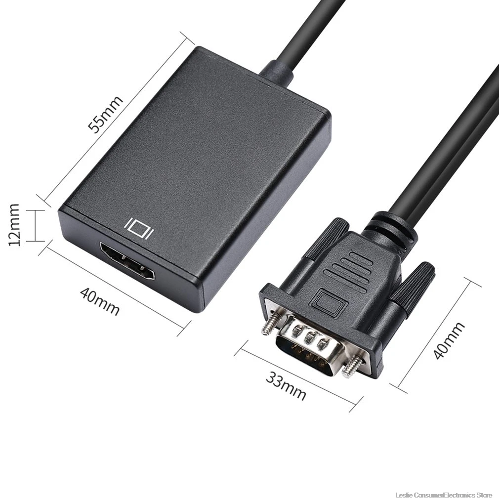 Преобразователь аудиовизуальных систем Vga-Hdmi переходник с аудио выходом 1080P адаптер Vga HDMI для ПК ноутбука
