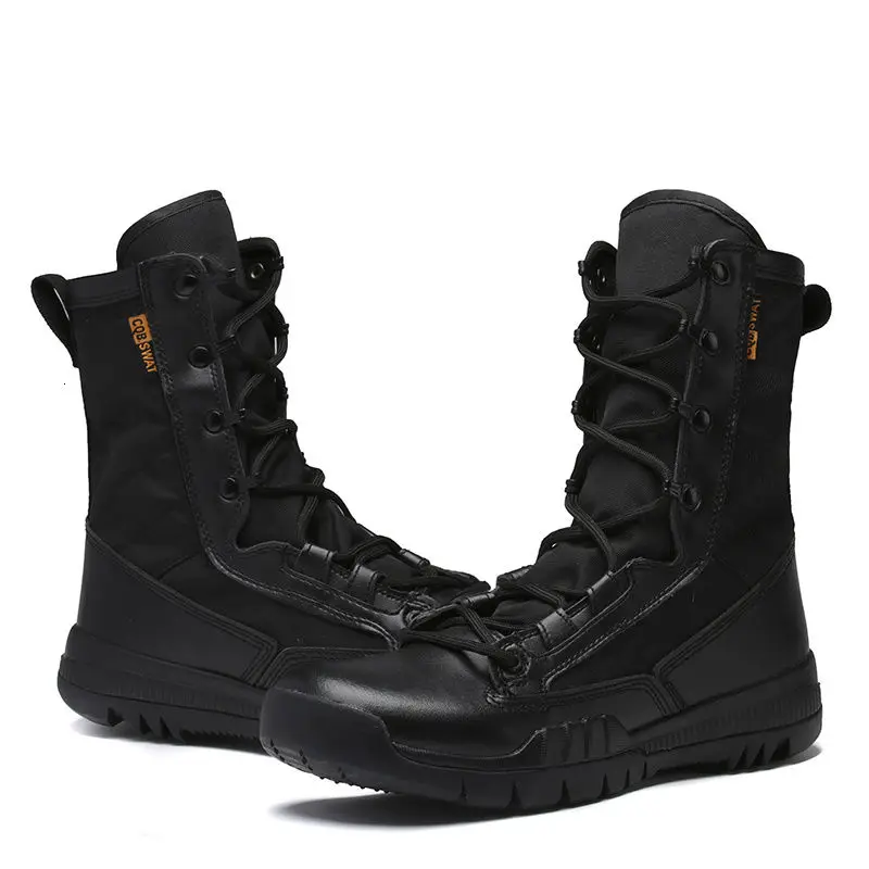 Harga 2021 Tinggi Kualitas Merek Militer Sepatu Bot Kulit Pasukan Khusus Taktis Gurun Tempur Pria Luar Ruangan Sepatu Semata Kaki
