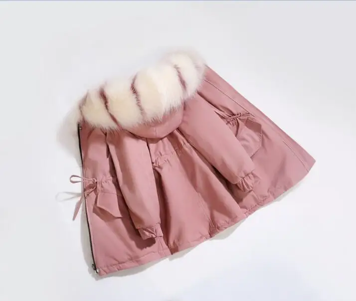 pink Новинка года, зимняя детская парка, пальто, длинное стильное теплое пальто из искусственного меха для мальчиков, детское утепленное пальто, куртка для девочек, мать и дочь,#5414 - Цвет: pink