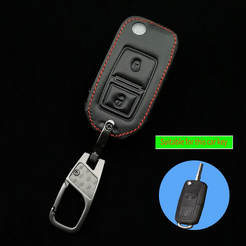 

Leather Car Remote Key Cover Case Holder For Volkswagen Tiguan Golf Mk7 Seat Ibiza Leon Skoda Octavia Altea Aztec Accessories