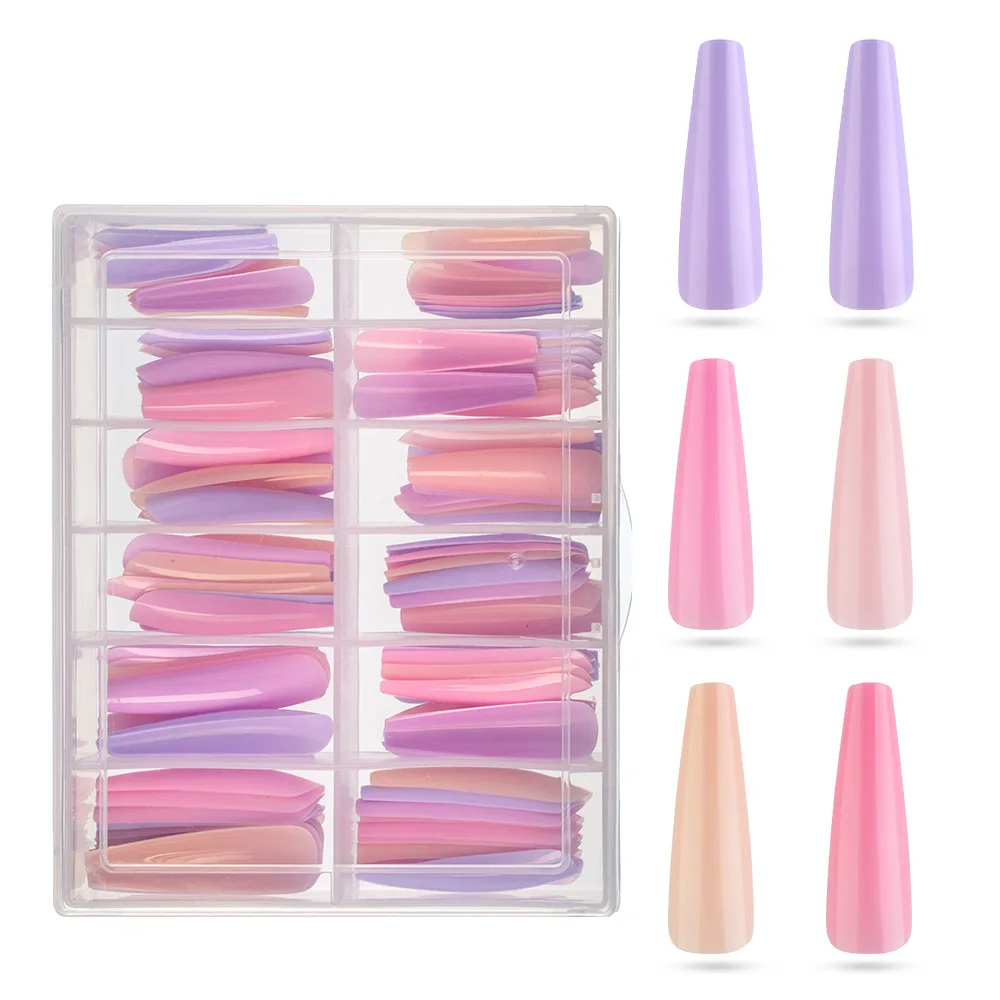 

120PCS Colorful Extension Nail Patch Super Long No Glue Nail Art Pieces Suitable for DIY & Nail Salon SEC88