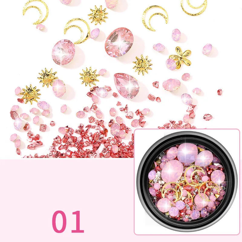 5 штук в упаковке металлические украшения для дизайна ногтей жемчужные камни