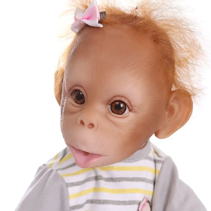 

48cm Realistic Soft Silicone Vinyl Newborn Babies Monkey Lifelike Handmade Toy Children Birthday Gifts