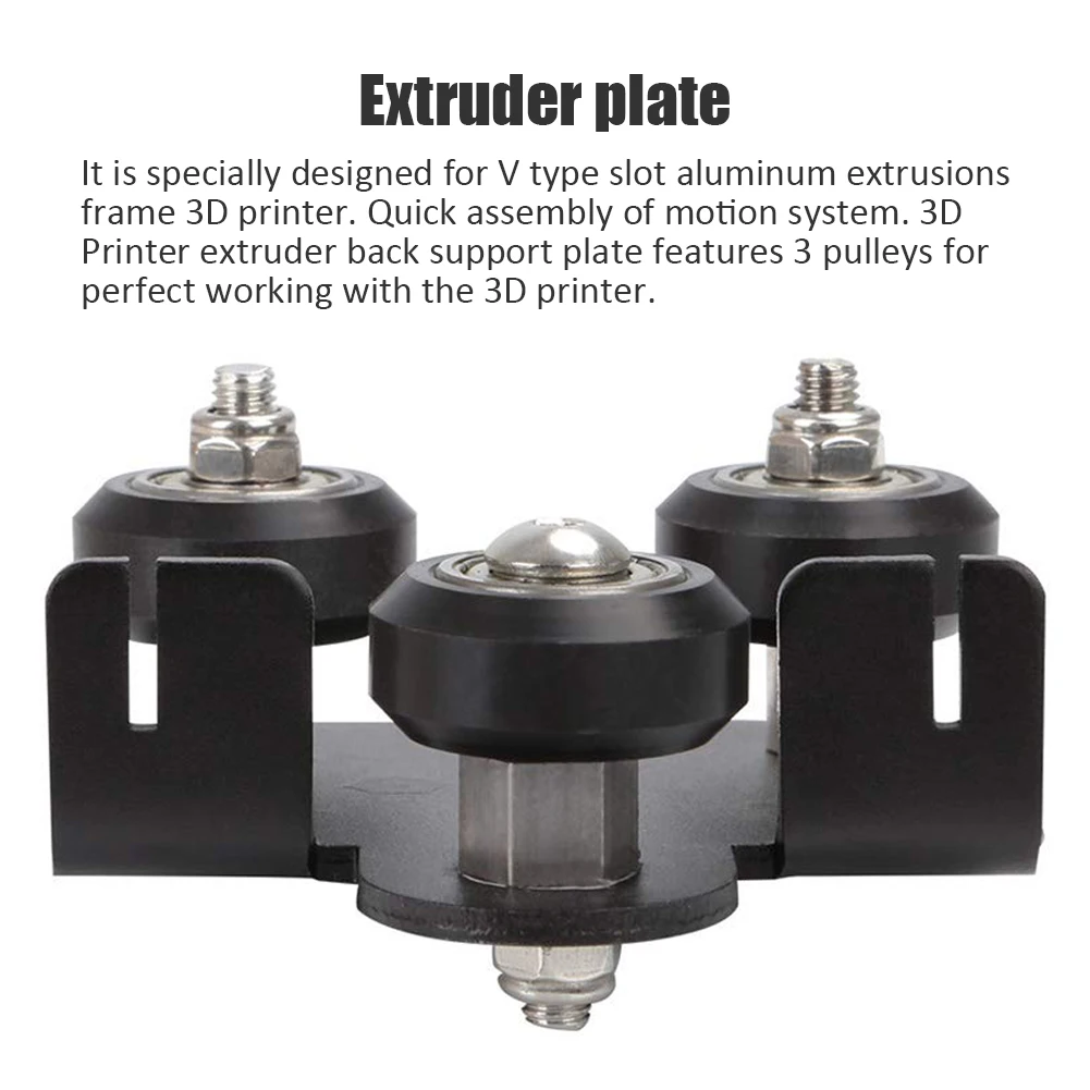 

3D Printer parts Extruder Back Support Plate with Pulley Compatible with Ender 3, Ender 3 Pro, CR-10/ CR-10S/ S4/ S5/ series