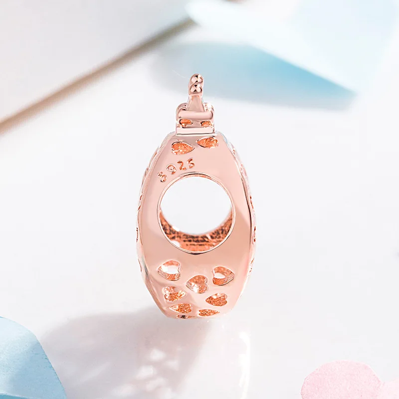 

Genuine 925 Sterling Silver Charm Rose Gold Radiant Hearts Royal Crown Beads Fit Pan Bracelet & Necklace Diy Jewelry