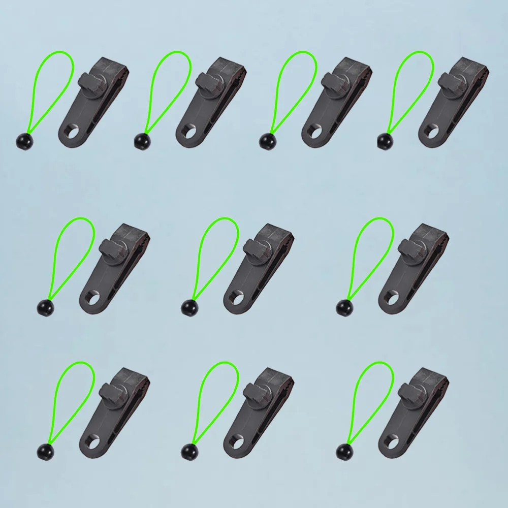 

10 Sets Professional Clips Heavy Duty Fixing Lock Grip Awning Clamp Creative Tent Clip with Tie Rope for Camping Canopies Tarps