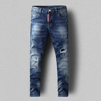 2021 high quality jeans european criminal d2 italian brand jeans elastic jeans fit jeans denim pants zipper pencil pants