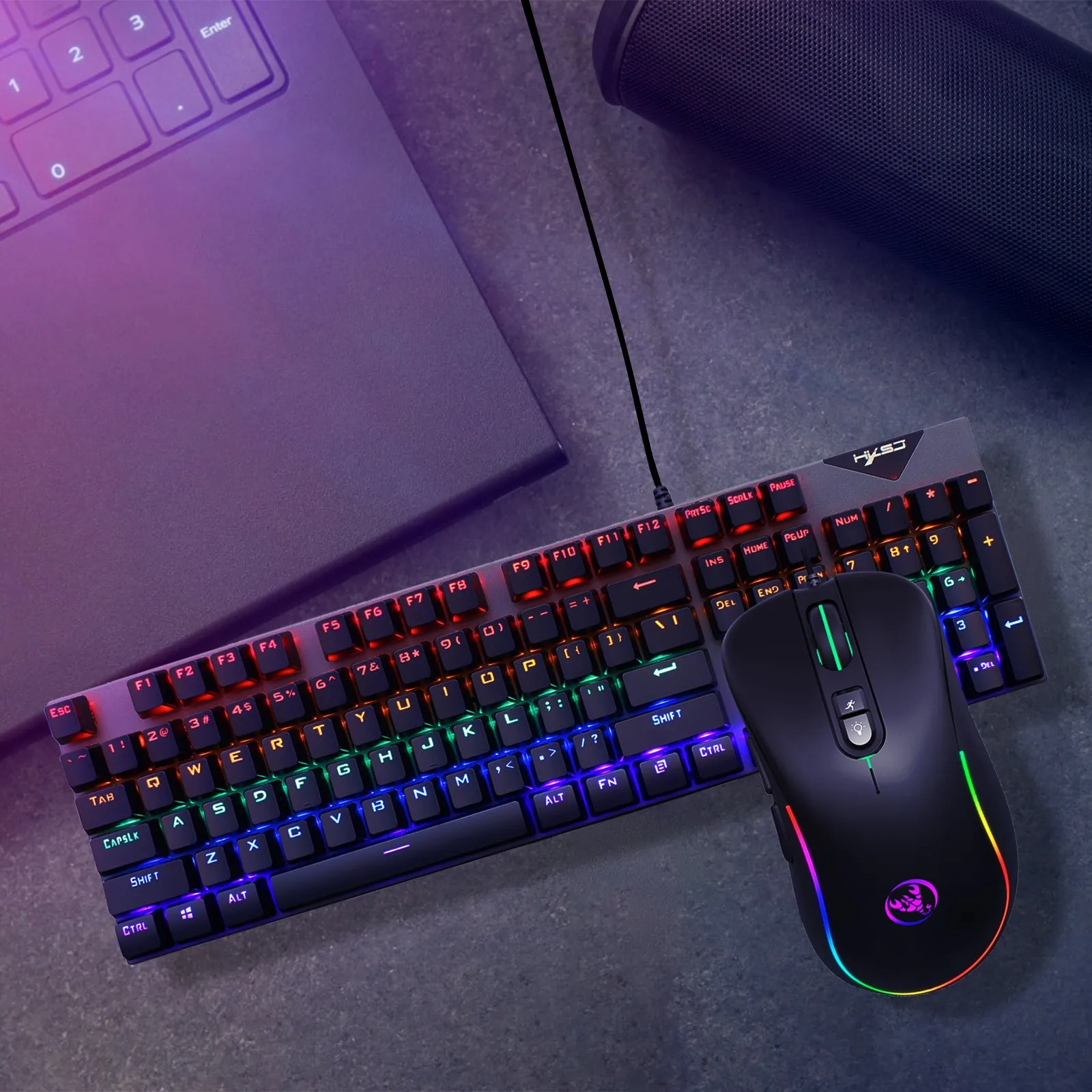 SPCP19A867 Gaming Keyboard И Мышь проводной Подсветка механическая клавиатура комплект