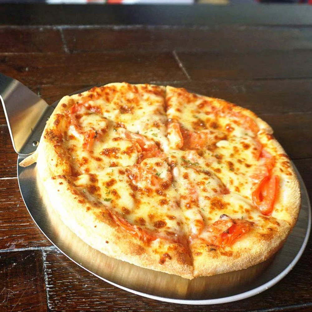 Лопатка для пиццы большая лопатка из нержавеющей стали 10 дюймов с деревянной