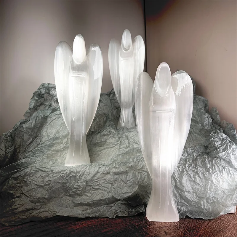

1pcs Transparent gypsum ball Angel Ran column stick board ore rough heart-shaped ornaments cat eye