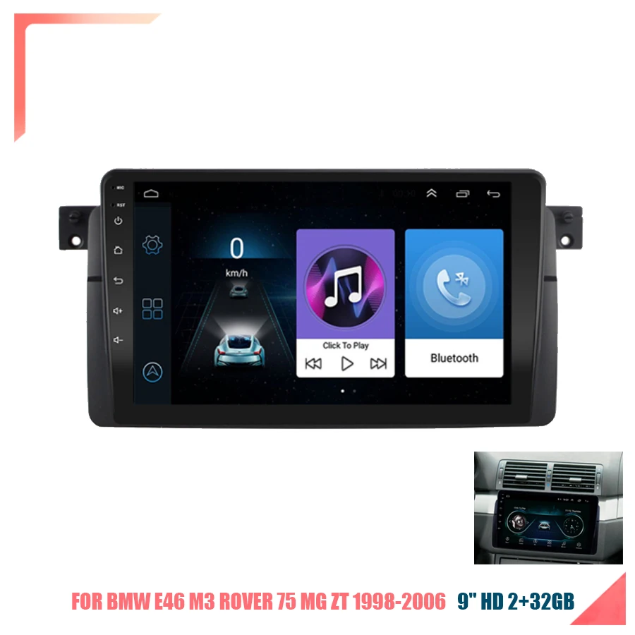 Автомобильная стереомагнитола 9 дюймов GPS WIFI Mirror Link Android 9.1 RAM 2GB ROM 32GB OBD для BMW E46 M3