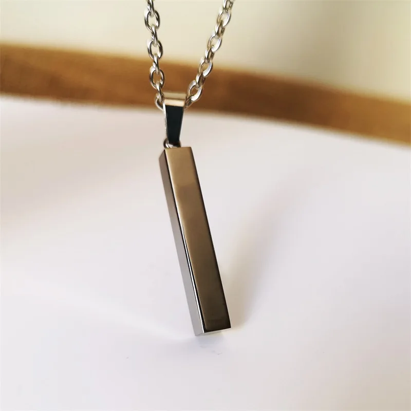 

Fashion Rectangle Men Pendant Necklace Classic Stainless Steel Trendy Chain Necklace For Men Jewelry Gift