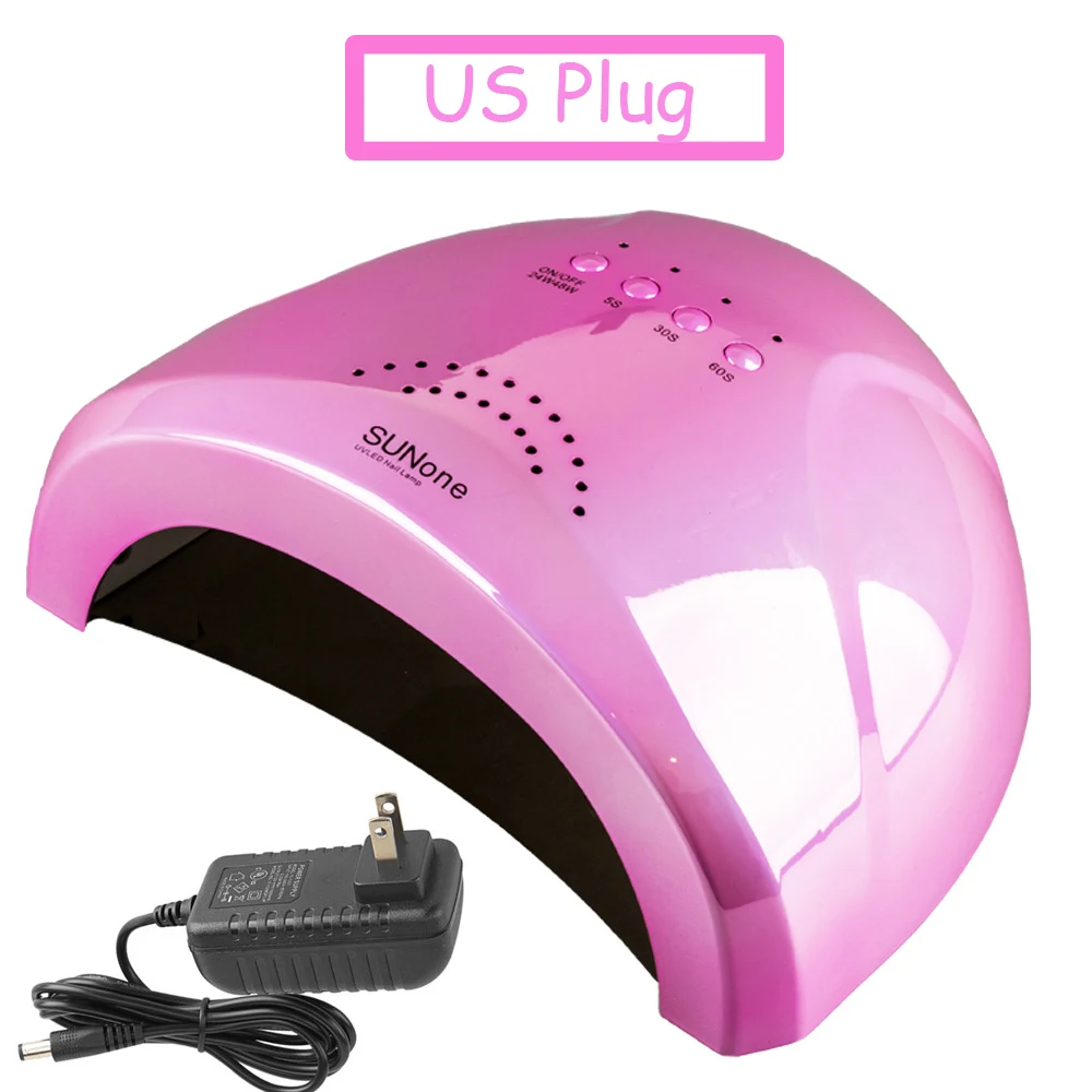 SUNONE Pink US 48 Вт УФ-лампа SUNONE для маникюра, светодиодная Сушилка для ногтей, гелевая лампа, быстрая сушка, отверждение для всех видов Vanish, умная сенсорная машина - Цвет: SUNONE Pink US