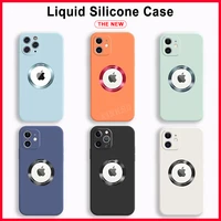 liquid silicone hollow display phone case for iphone 11 12 pro max xs max x xr 7 8 plus candy color camera protection back cover
