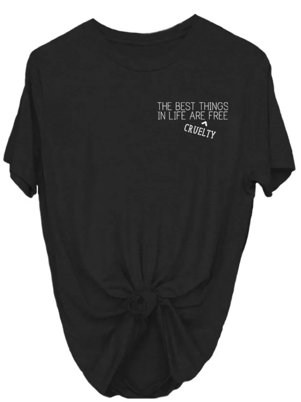 Женская футболка без жестокости забавные хлопковые повседневные топы модный