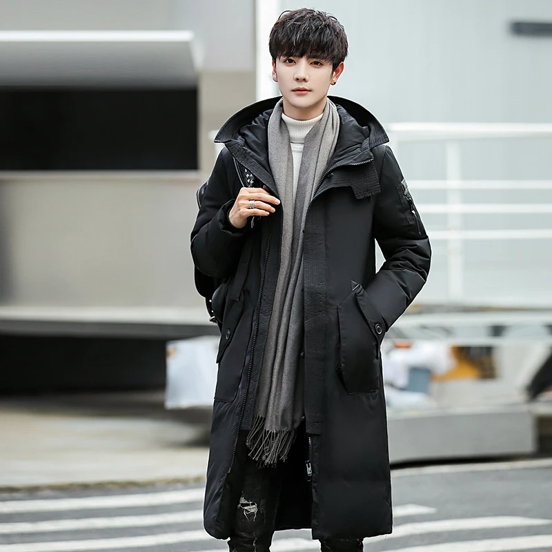 Новинка 2020 зимний мужской длинный пуховик модная плотная теплая хлопковая
