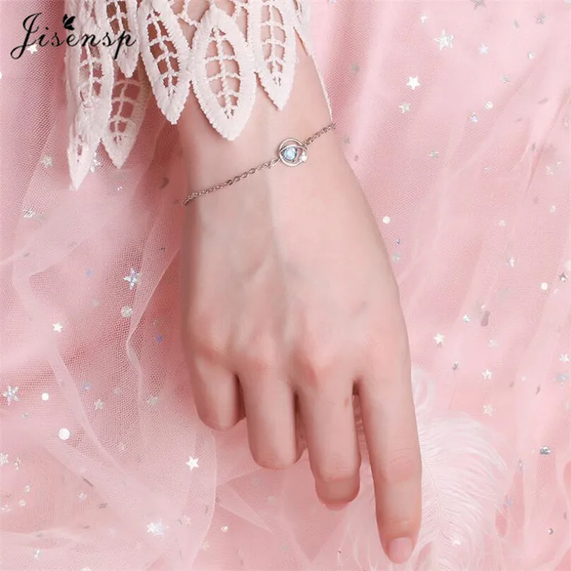 Jisensp винтажный Звездный браслет с геометрическим хрусталем браслет-цепочка