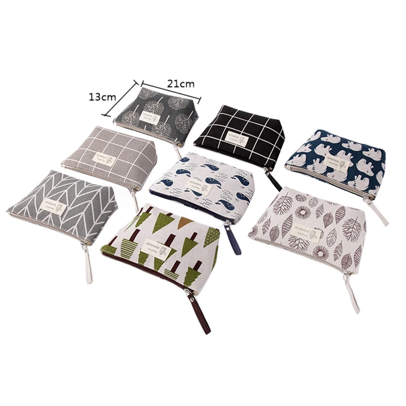 Многофункциональный Холст сумки-косметички в Для женщин клетчатая дорожная