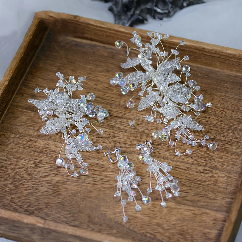 Романтическая прозрачная свадебная диадема для девочек NiuShuya шпильки волос