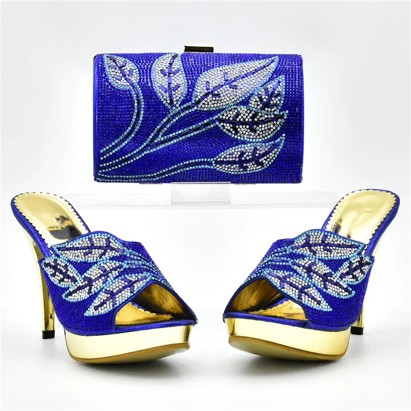 African Women Wedding Shoes and Bag Set Decorated with Rhinestone Ladies Matching Bags Nigerian | Обувь