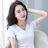 summer cotton female t shirts plus size korean style top women 8 colors white black grey pink green blue coffee brick red