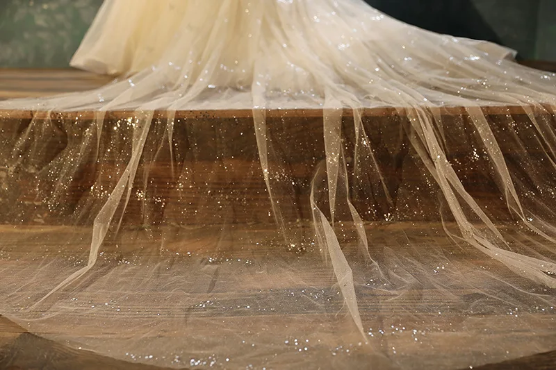 JaneVini с блестками Длинная свадебная Фата расческой один Слои элегантным дизайном