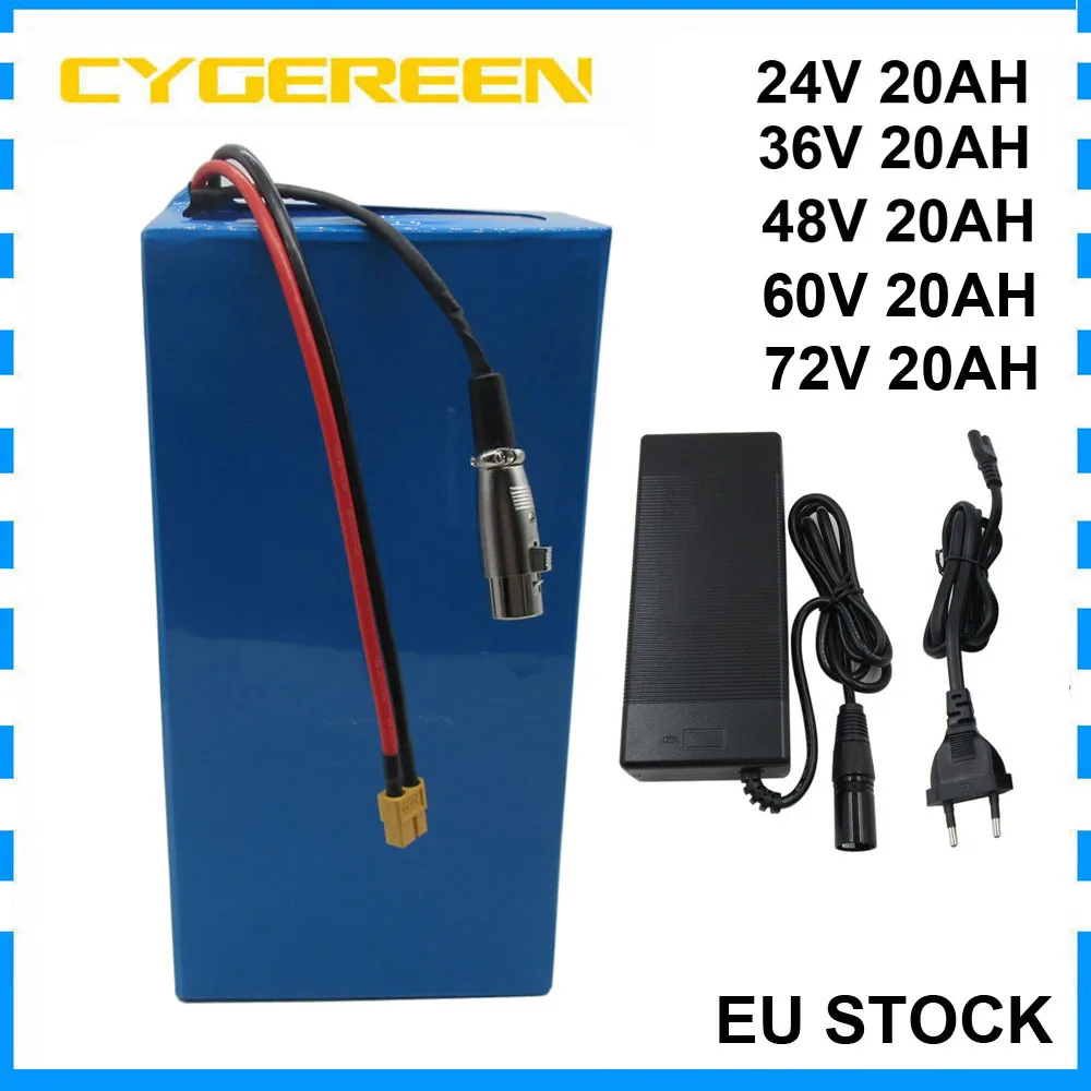 

24V 36V 48V 60V 72V 10AH 15AH 20AH Lithium ion Ebike Battery Pack XT60 48 V 13S 18650 Li-ion Electric Bike Scooter Batterie Akku