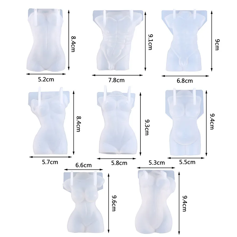 

3D Art Body Candle Crystal Epoxy Resin Mold Human Aromatherapy Plaster Wax Silicone Mould DIY Crafts Decorations Making Tool 40#