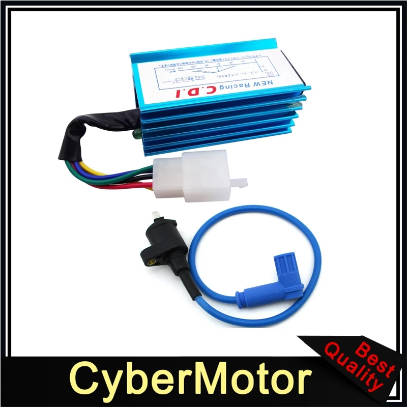 Катушка зажигания для гоночных гонок синего цвета + 5pin CDI переменного тока 50cc 70cc