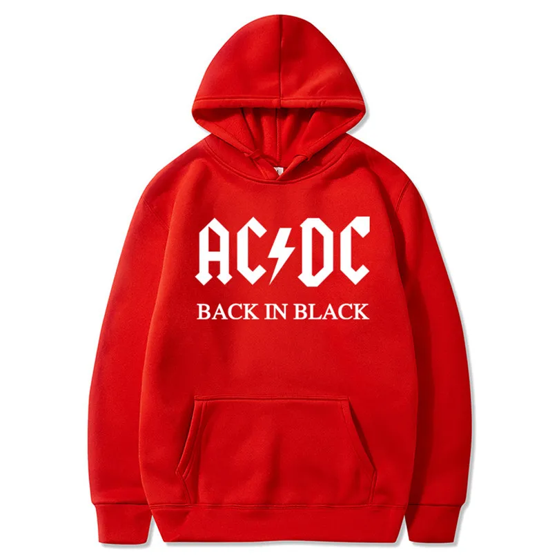 AC DC Hoodie Men Hip Hop Rock Band ACDC Back In Black Sweatshirts Male Female Casual Streetwear Jackets Hoody Spring Winter Tops | Мужская