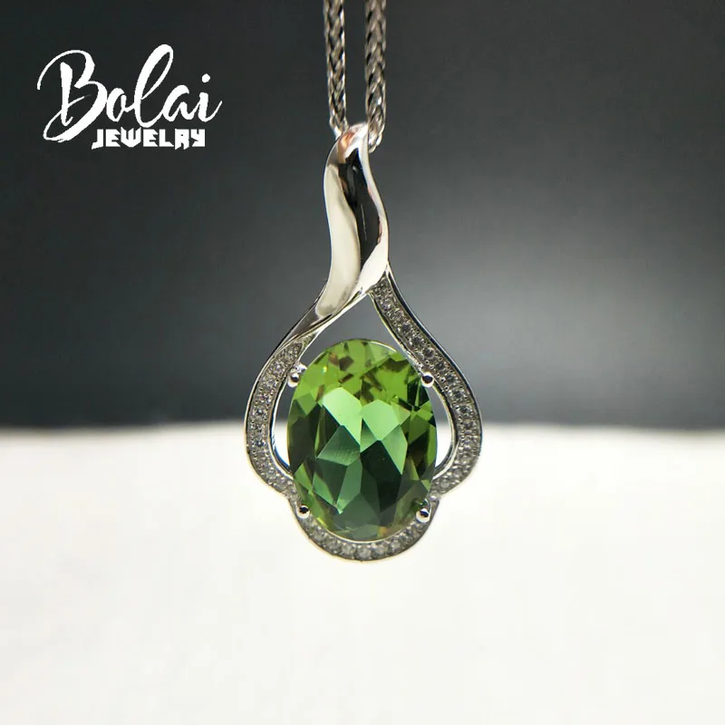Bolaijewelry, zultanite изменение цвета 10*14 мм драгоценный камень кулон 925 серебро, созданное изменение цвета, модные украшения для девочек