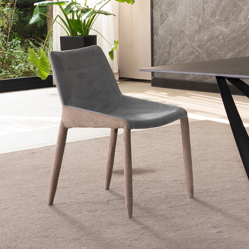 Скандинавский ресторанный кожаный стул современный минималистичный кофейный