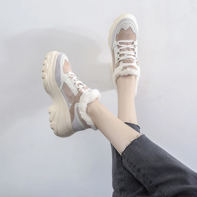 Женские кроссовки увеличивающие рост осенне зимние удобные спортивные ботинки с