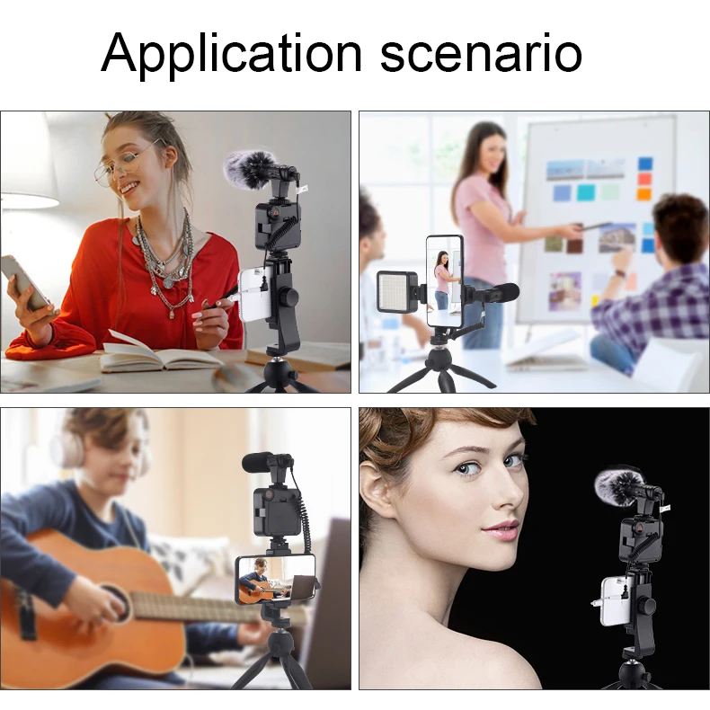 

MAMEN 07Pro Vlog Kits LED Video Light With Recording Microphone&Tripod For Android/iOS Phones Photography Lighting