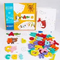 wooden spelling word game for children 26 english letters early education intelligence cognition word spelling practice toys