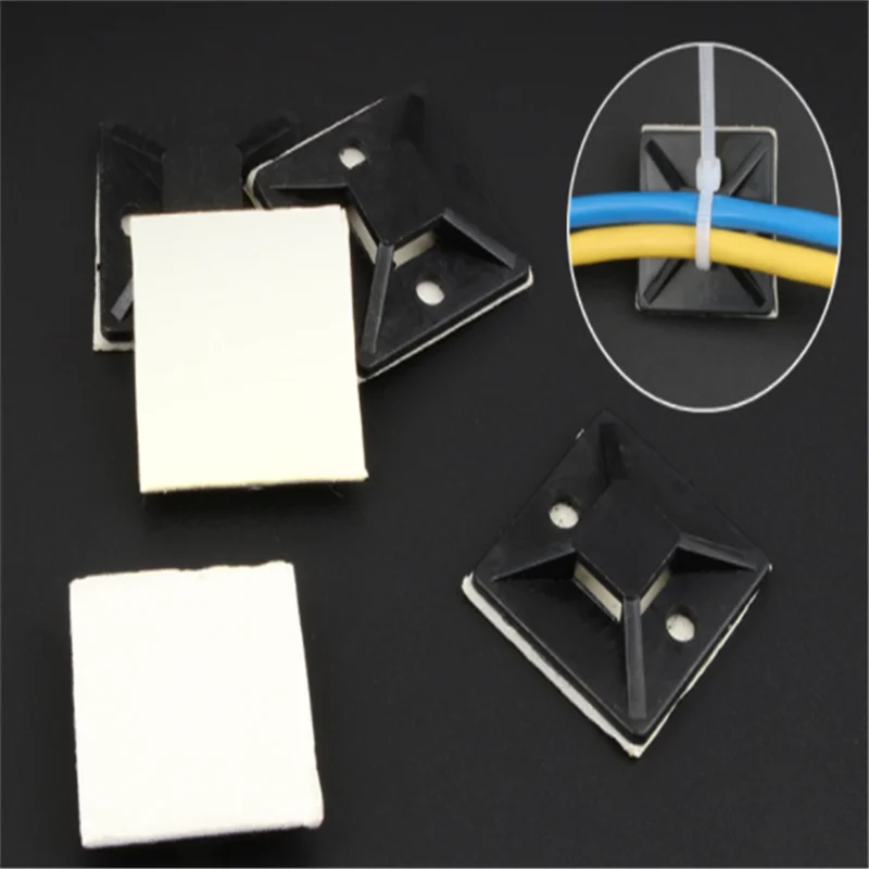 

2021 Newest Tie fixing Seat Buckle Positioning Piece Suction Cup Cable Tie 20*20mm Self-adhesive Fixed Base