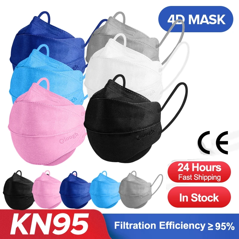 

Маска для лица 4D KN95 черная многоразовая, 10-100 шт.