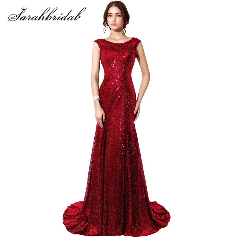 

Элегантные блестящие платья-русалки для выпускного вечера 2021, Бордовые женские платья без рукавов, вечерние платья Дубая, арабские платья д...