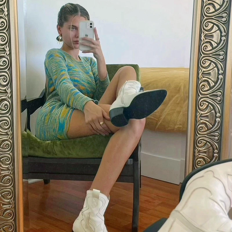 Женское трикотажное мини-платье Y2K винтажное облегающее платье с завязками на