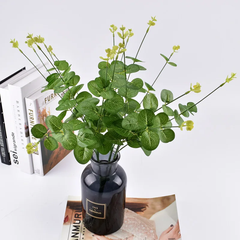 

16 Fork Eucalyptus Home Wedding Decoration Simulation Flower Plant Money Leaf Bunch